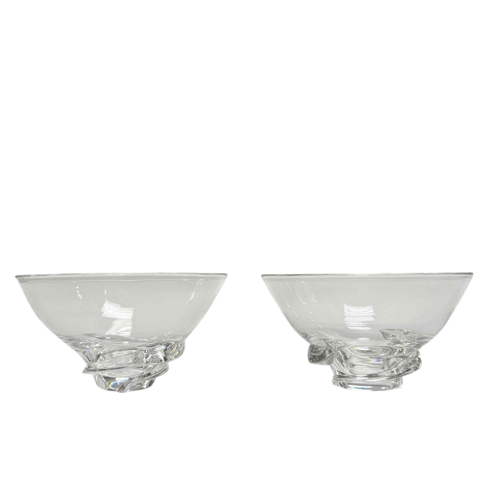Steuben Crystal Spiral Base Bowls Signed (2) (1 of 18)