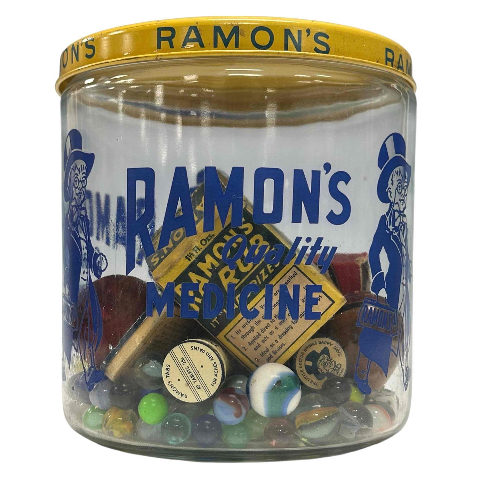 RAMONS Quality Medicine Advertising Glass Jar with Contents (1 of 20)
