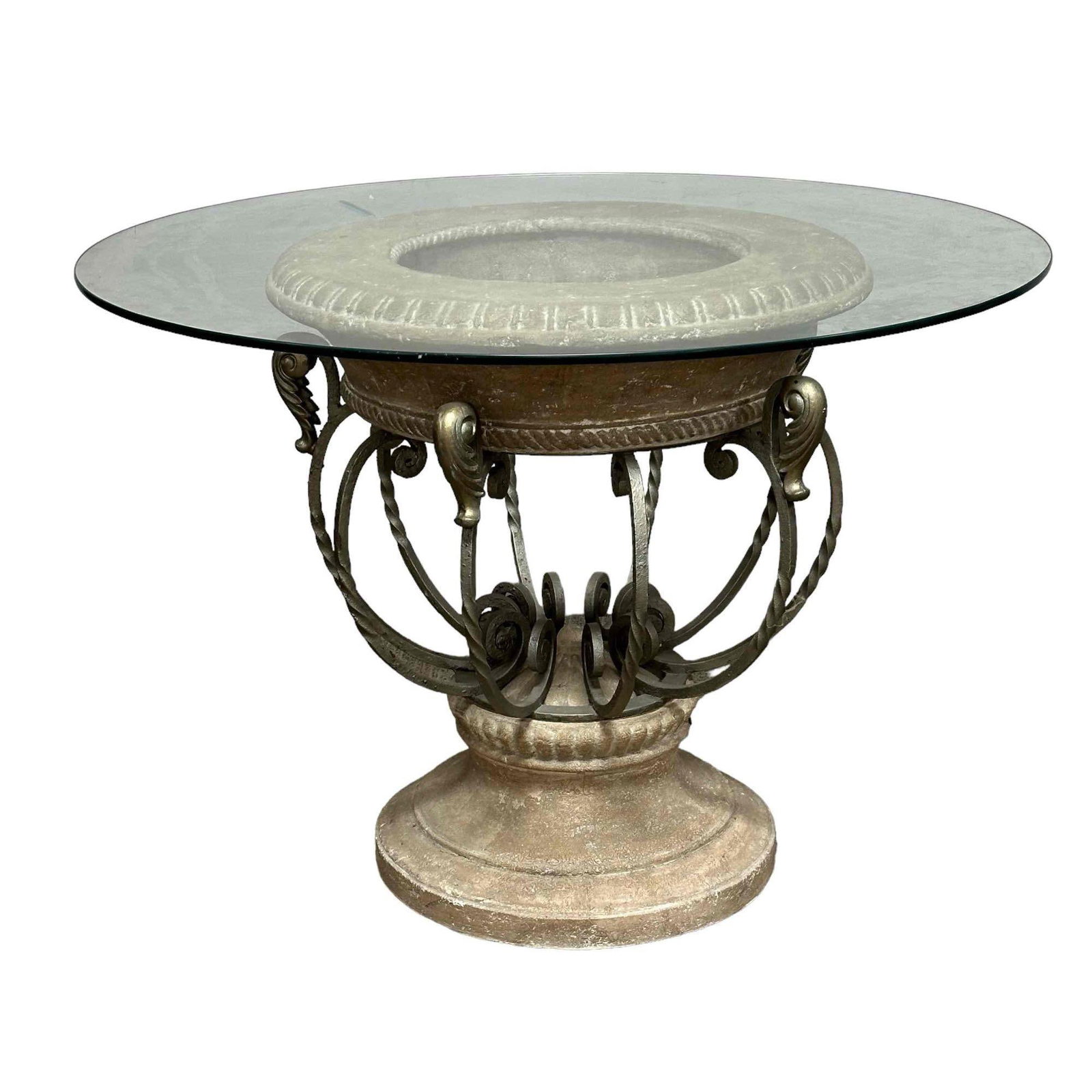 20th Century Contemporary Glass Top Center Hall Table (1 of 18)