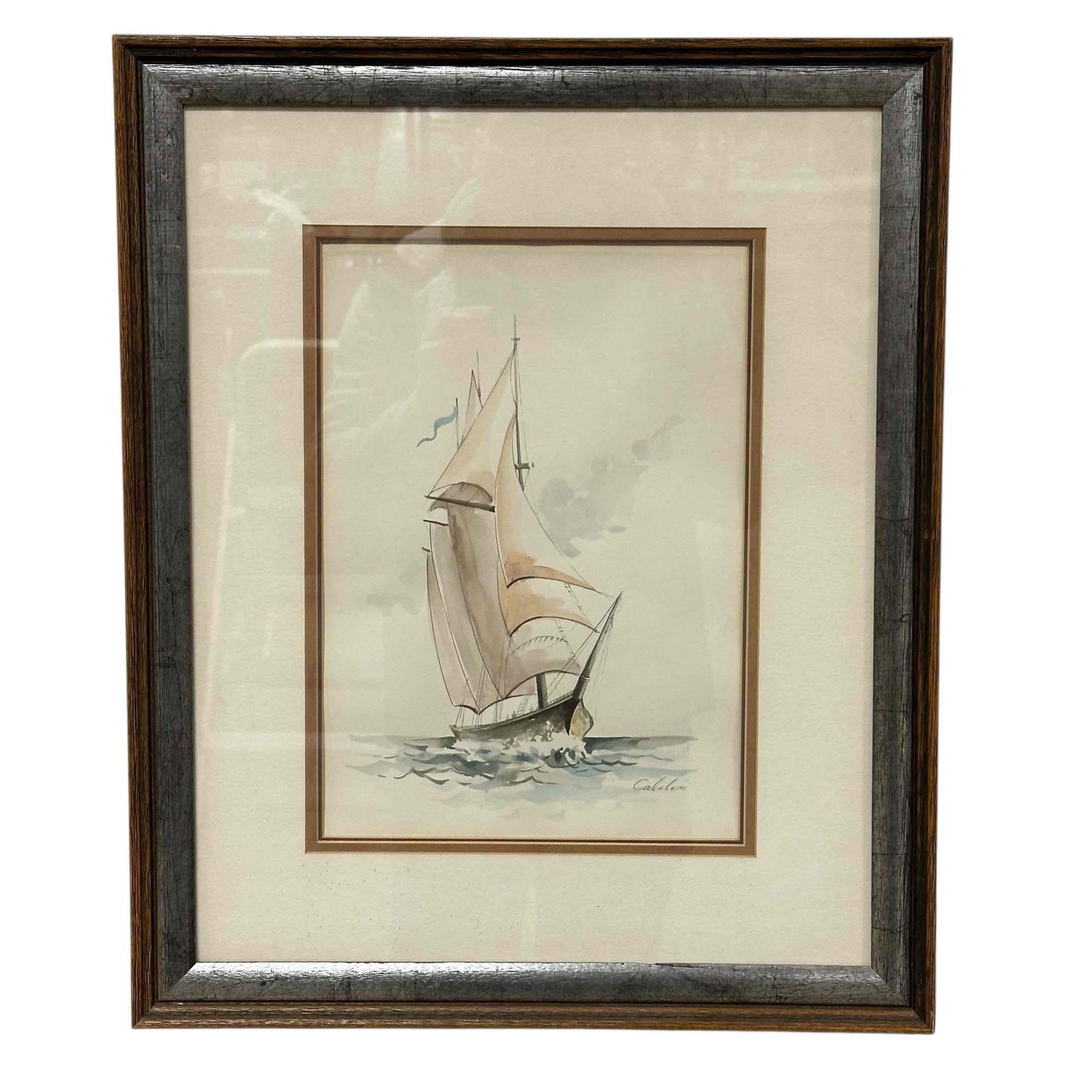 Alfredo Caldini (Italian, b. 1917) Watercolor title - FULL MAST (1 of 10)