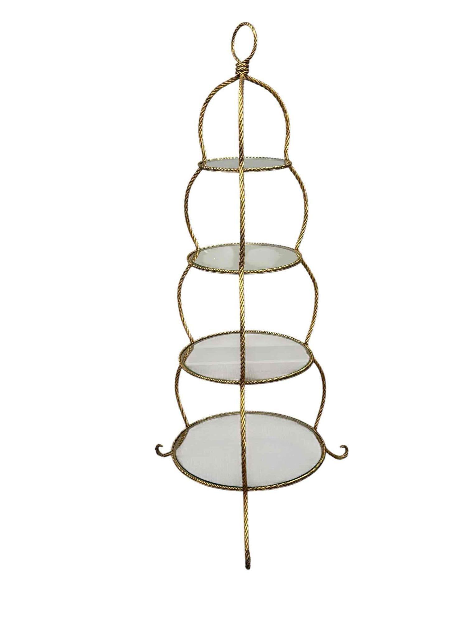 Mid Century Gilt Italian Rope Twist Etagere -Stand (1 of 12)
