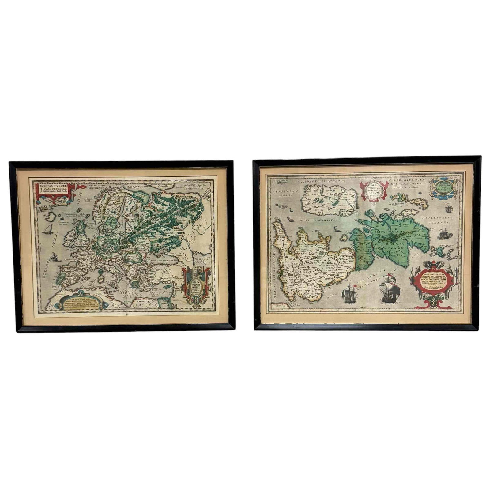 Historical European Celtic Anglo-Saxton Abraham Ortelius Framed Maps (2) (1 of 20)
