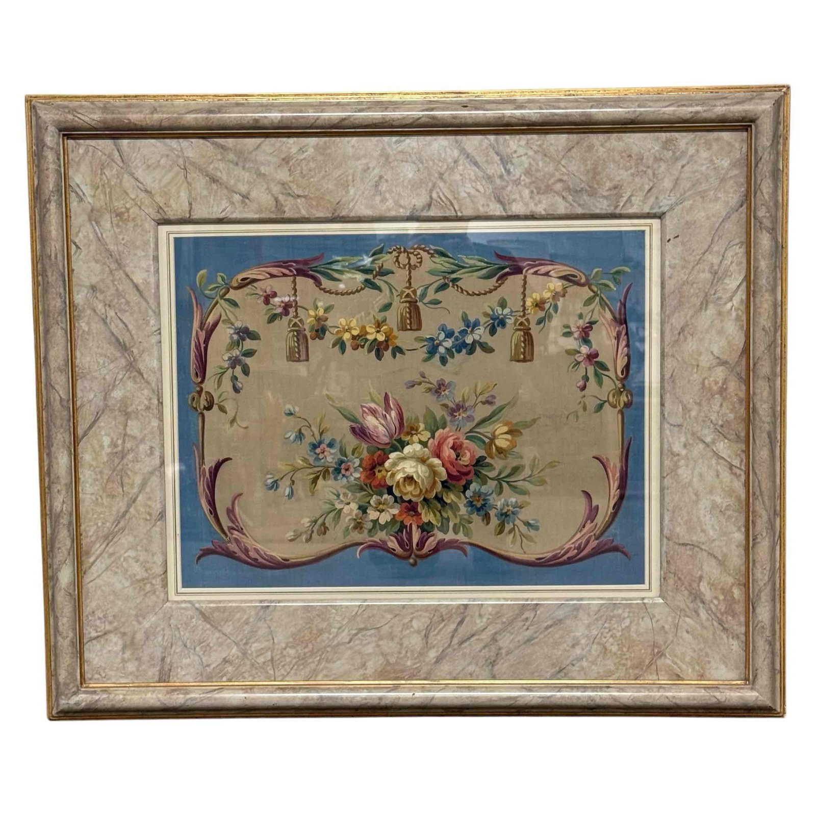 18th Century Attributed to Aubusson Factory Gouache on Paper (1 of 16)