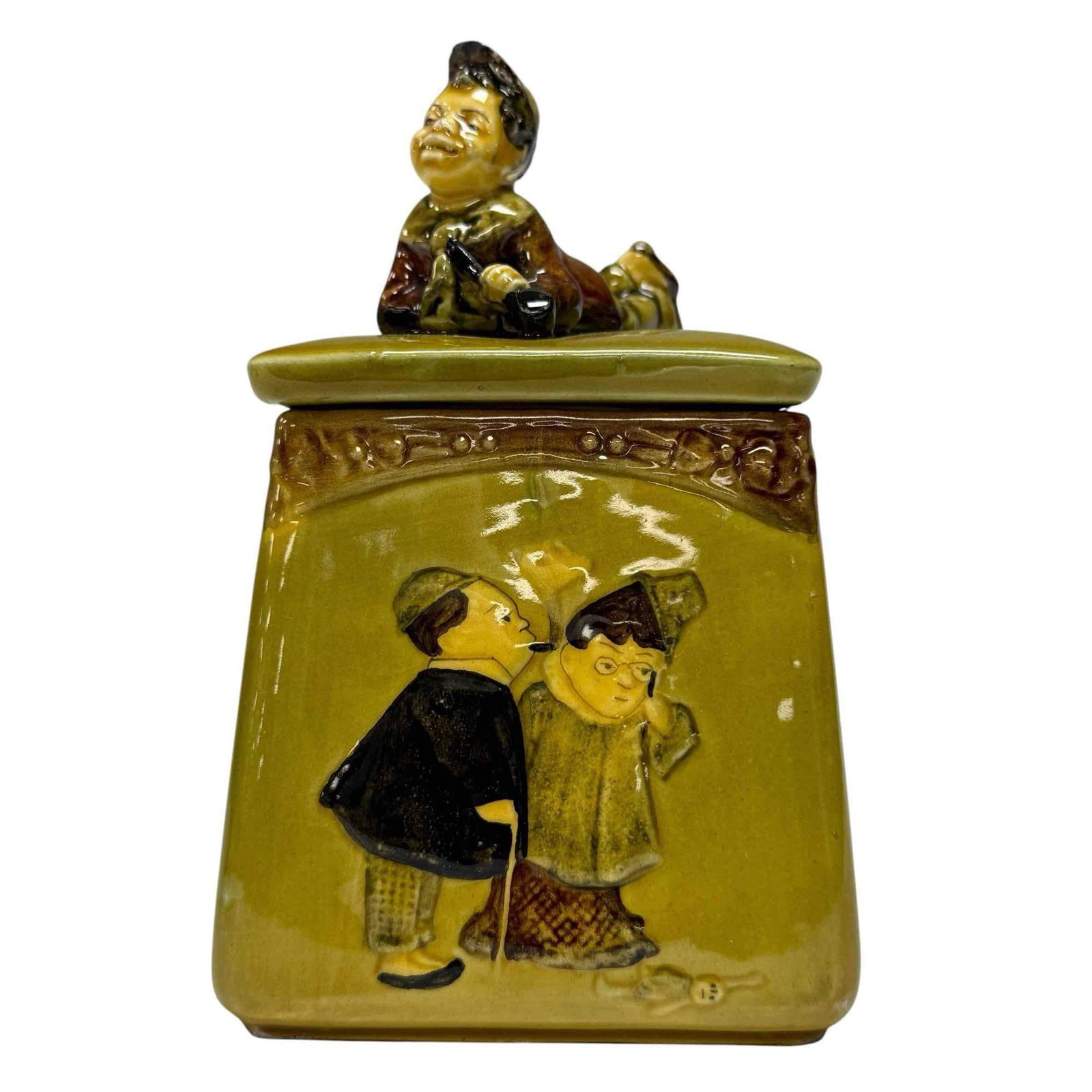 Majolica Figural Tobacco Humidor Jar (1 of 15)