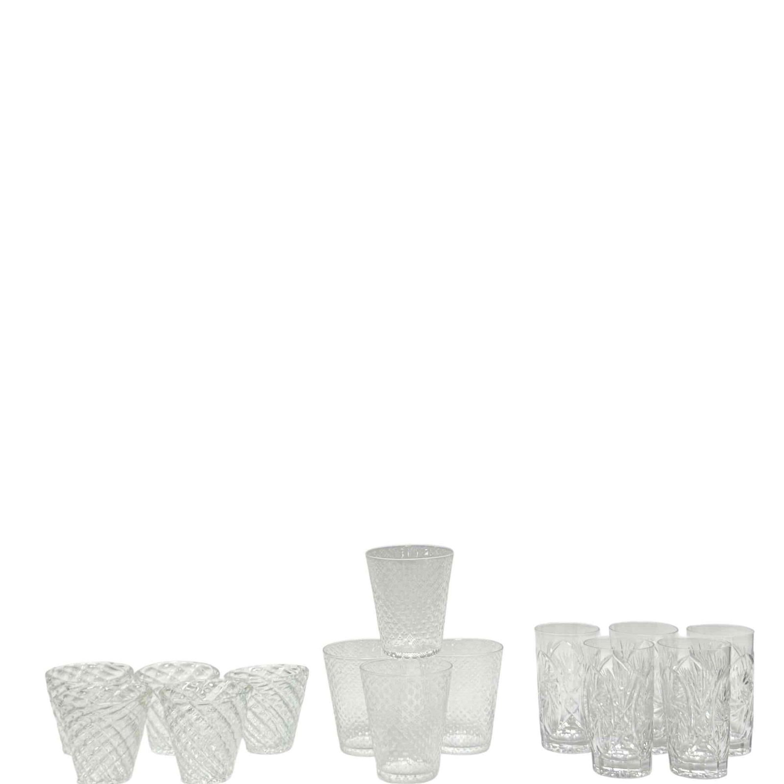 Art Glass Tumblers and Crystal Pinwheel Glasses (14) (1 of 20)