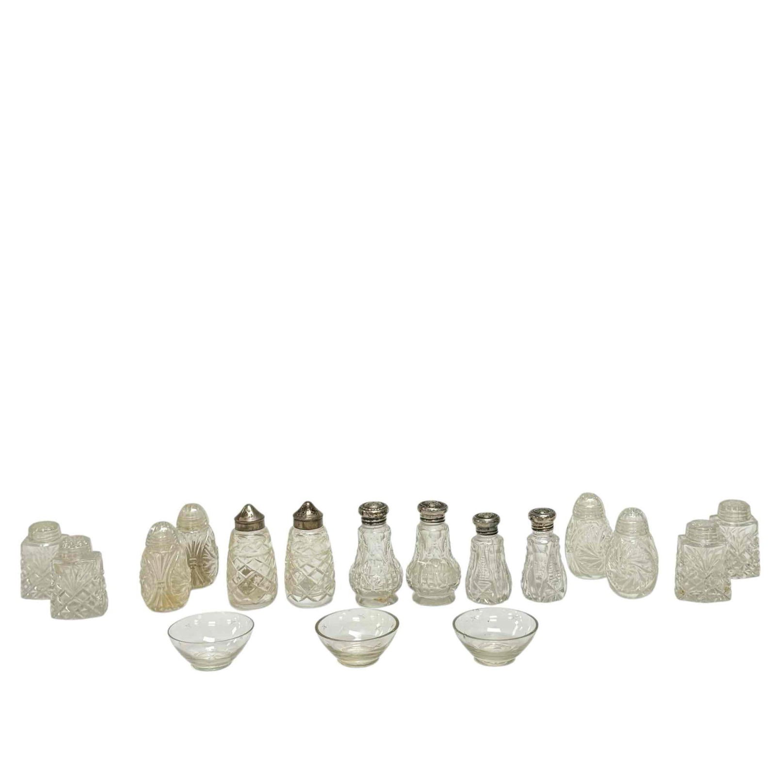 Pressed Glass Salt and Pepper Shakers and Salt Cellars Collection (17) (1 of 20)