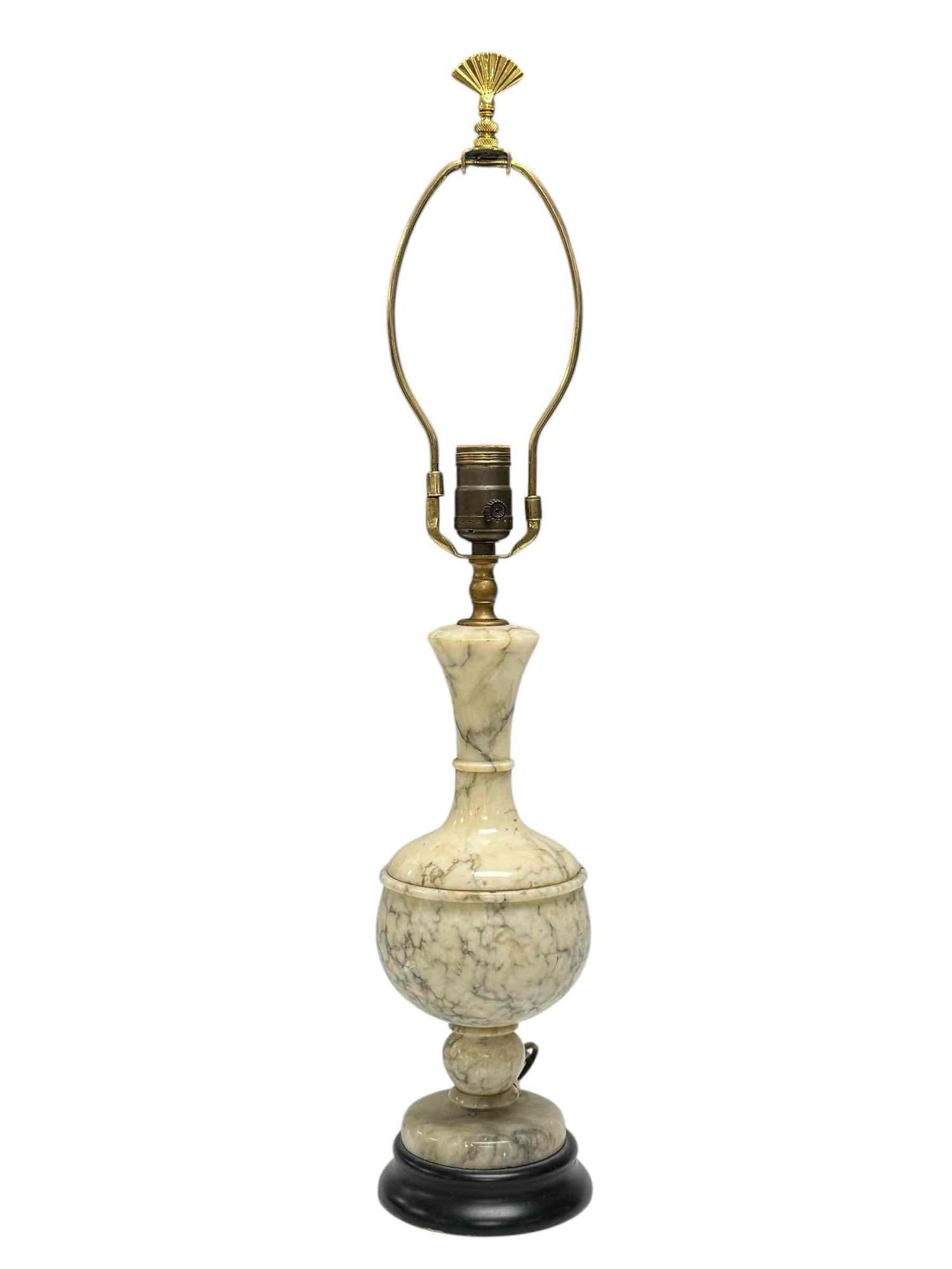 Italian Neoclassical Carved White Marble Table Lamp (1 of 20)