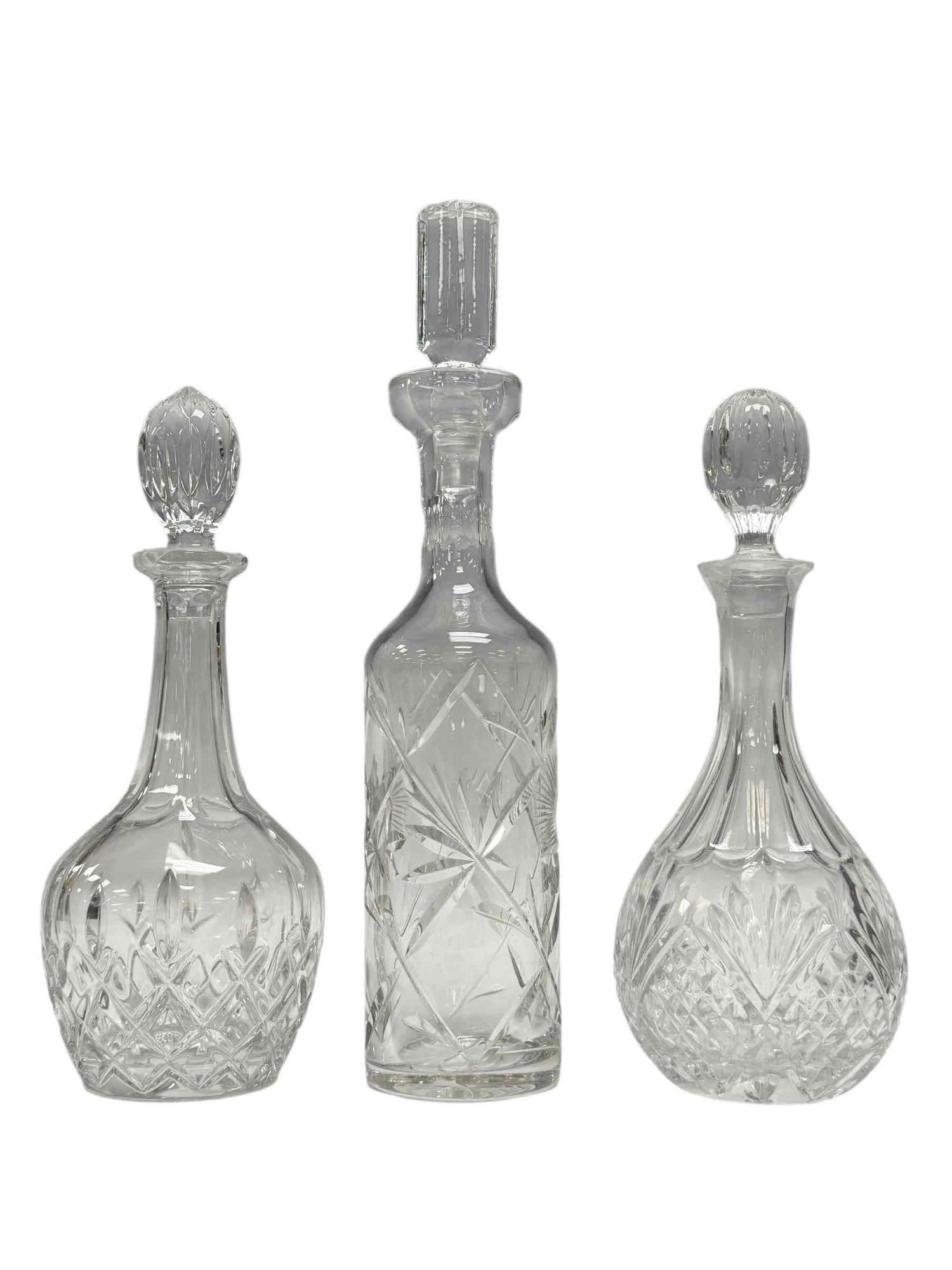 Pressed Glass Decanters with Stoppers (3) (1 of 14)