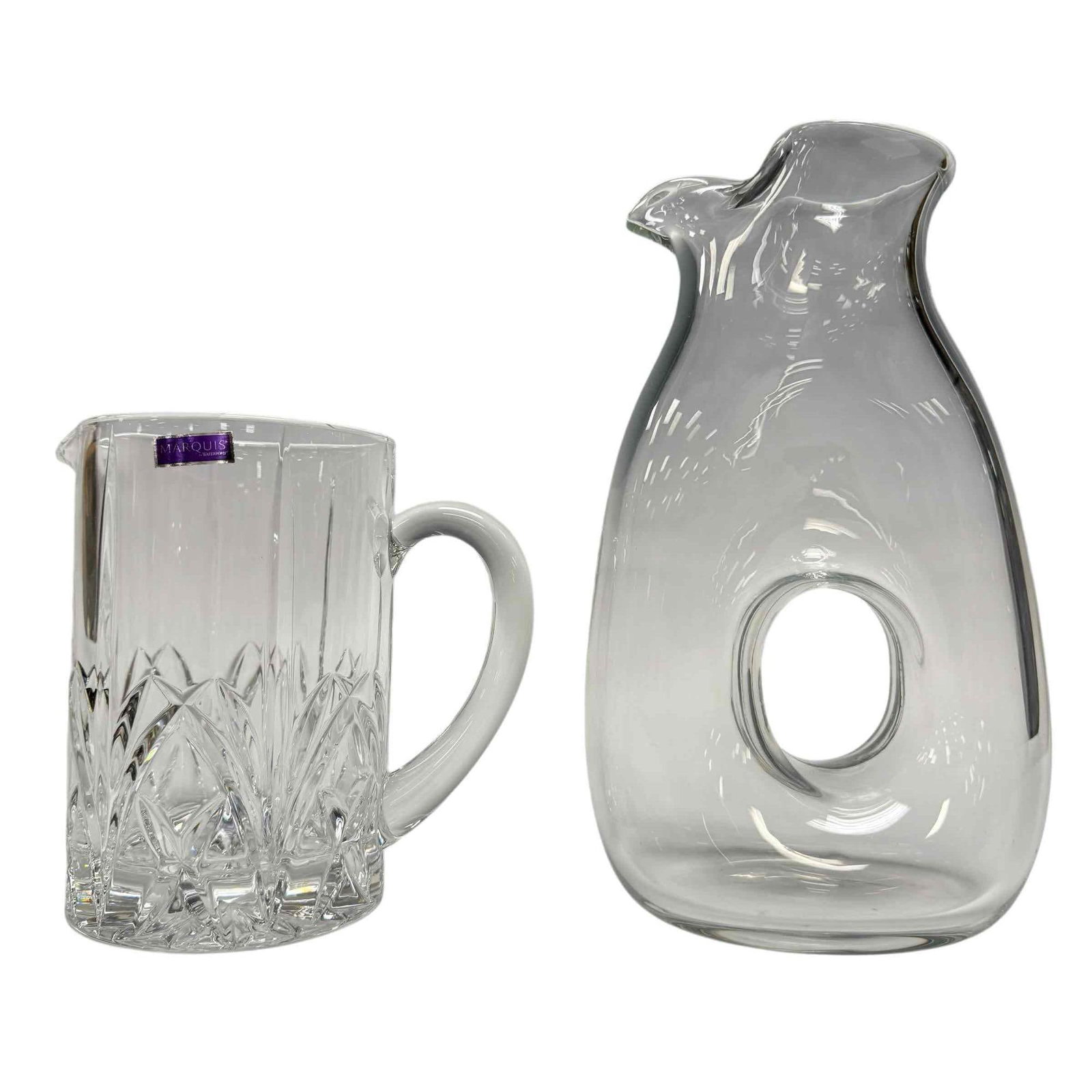 Tarnow Donut Hole Pitcher with Waterford Marquis Pitcher (2) (1 of 13)