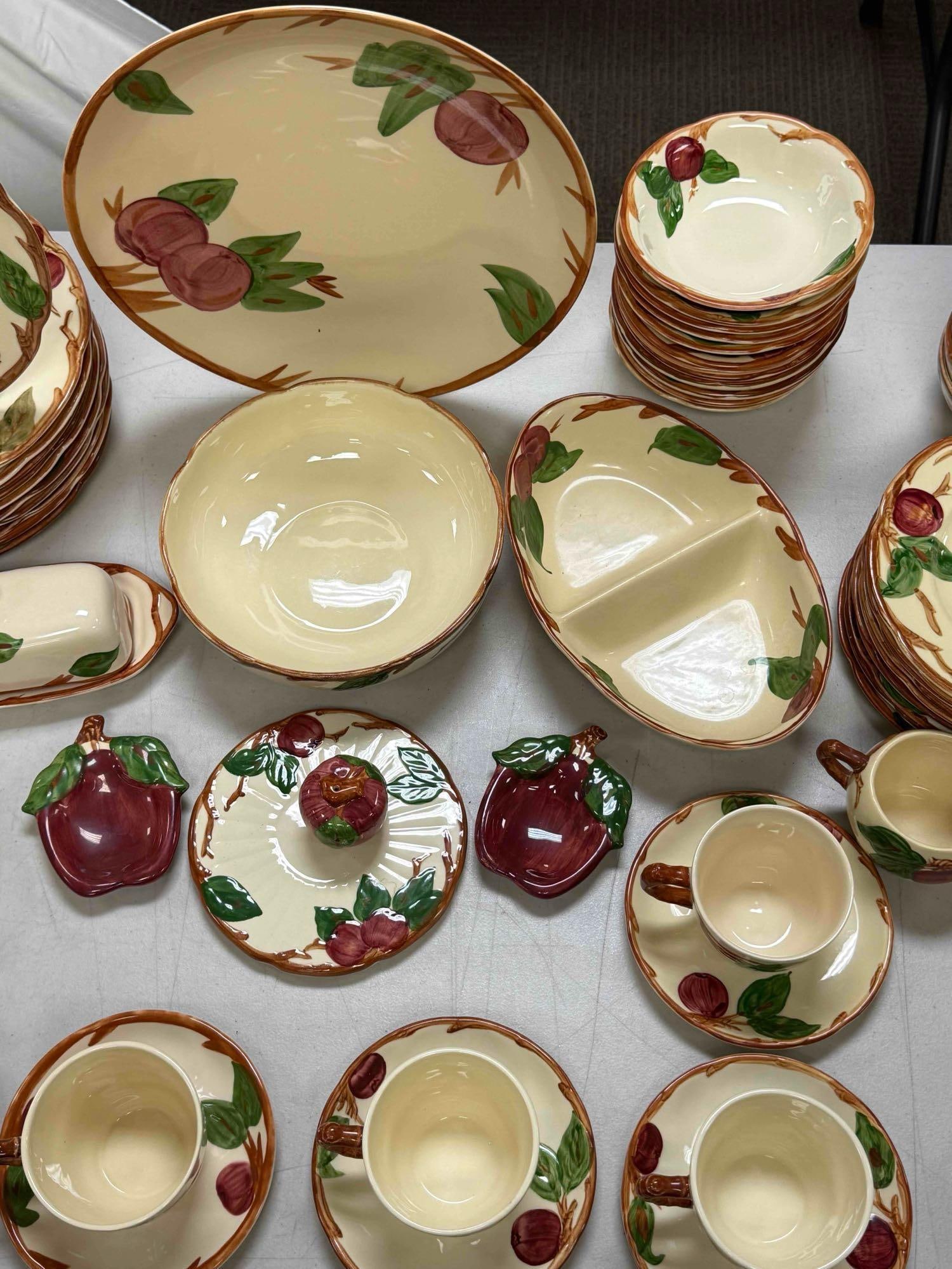 Franciscan Earthenware Apple Pattern Dinnerware 102 Pcs - 12