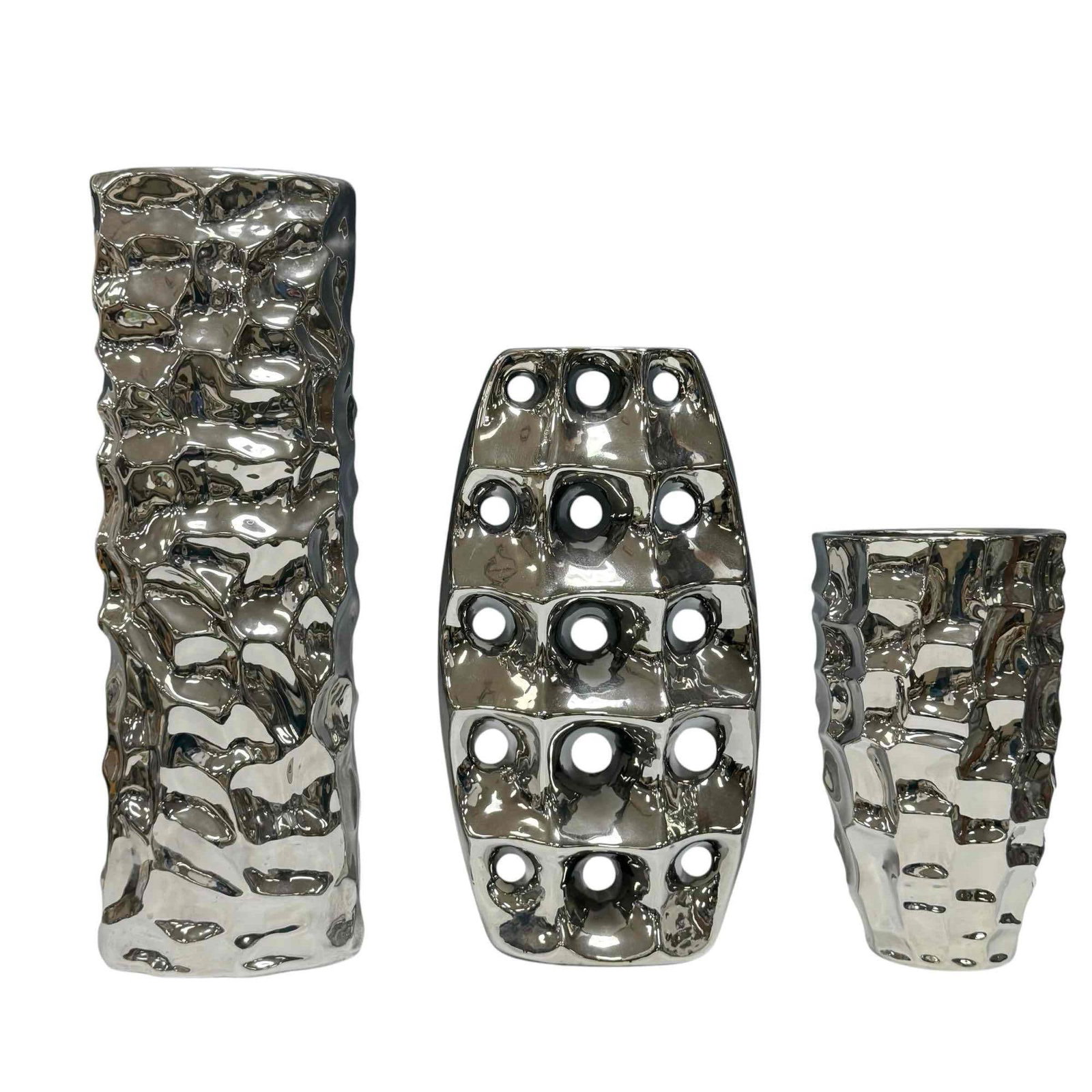 Contemporary Geometrical Space Age Chrome Vases (3)) (1 of 16)