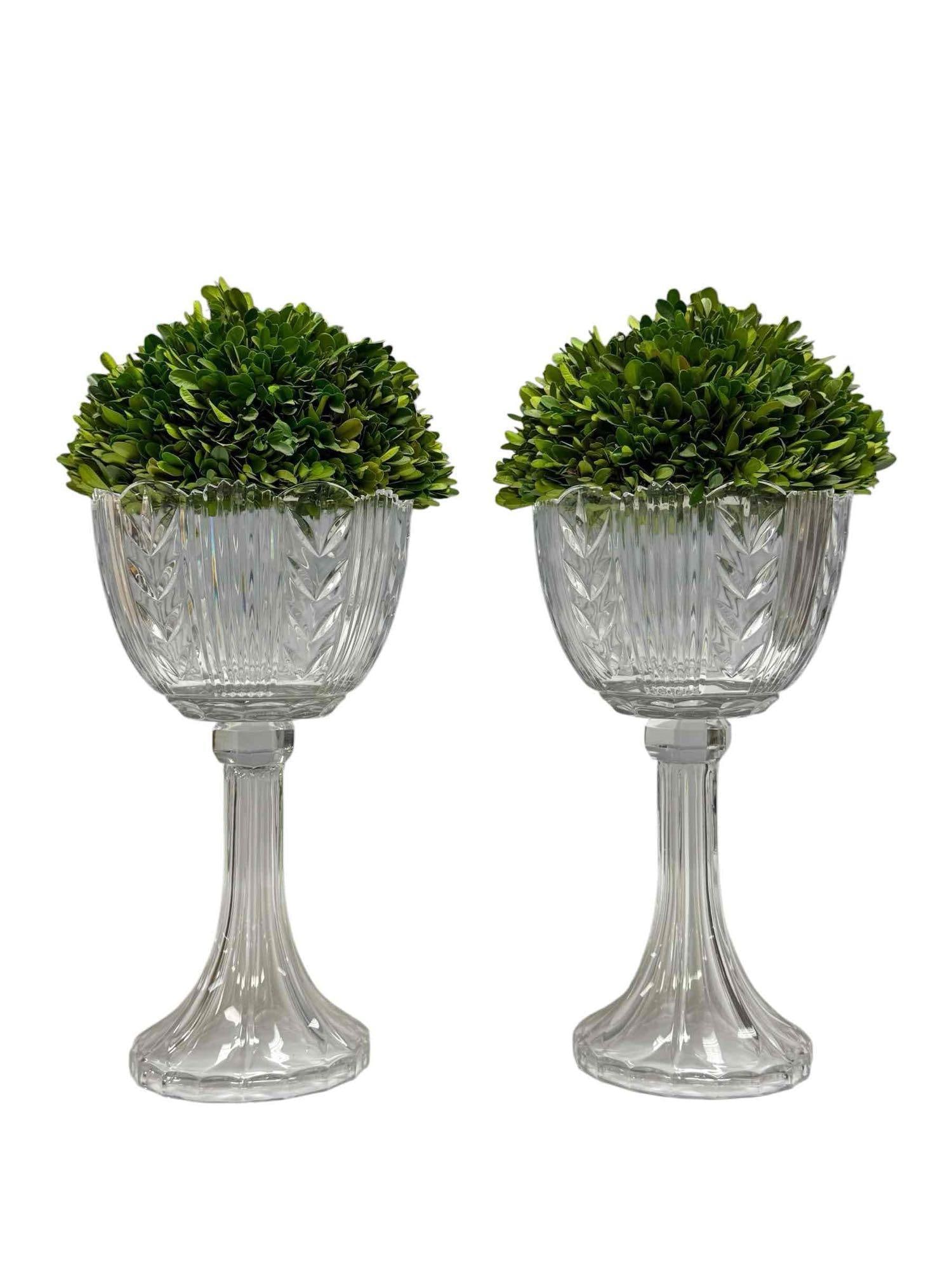 Crystal Pedestal Compote Centerpiece Bowls (2) (1 of 16)
