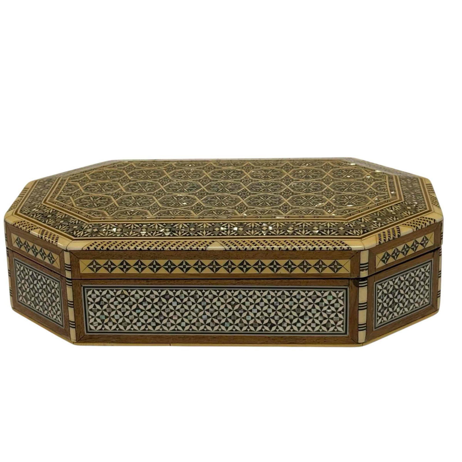 Middle Eastern Mosaic Mother of Pearl Marquetry Trinket Box (1 of 16)