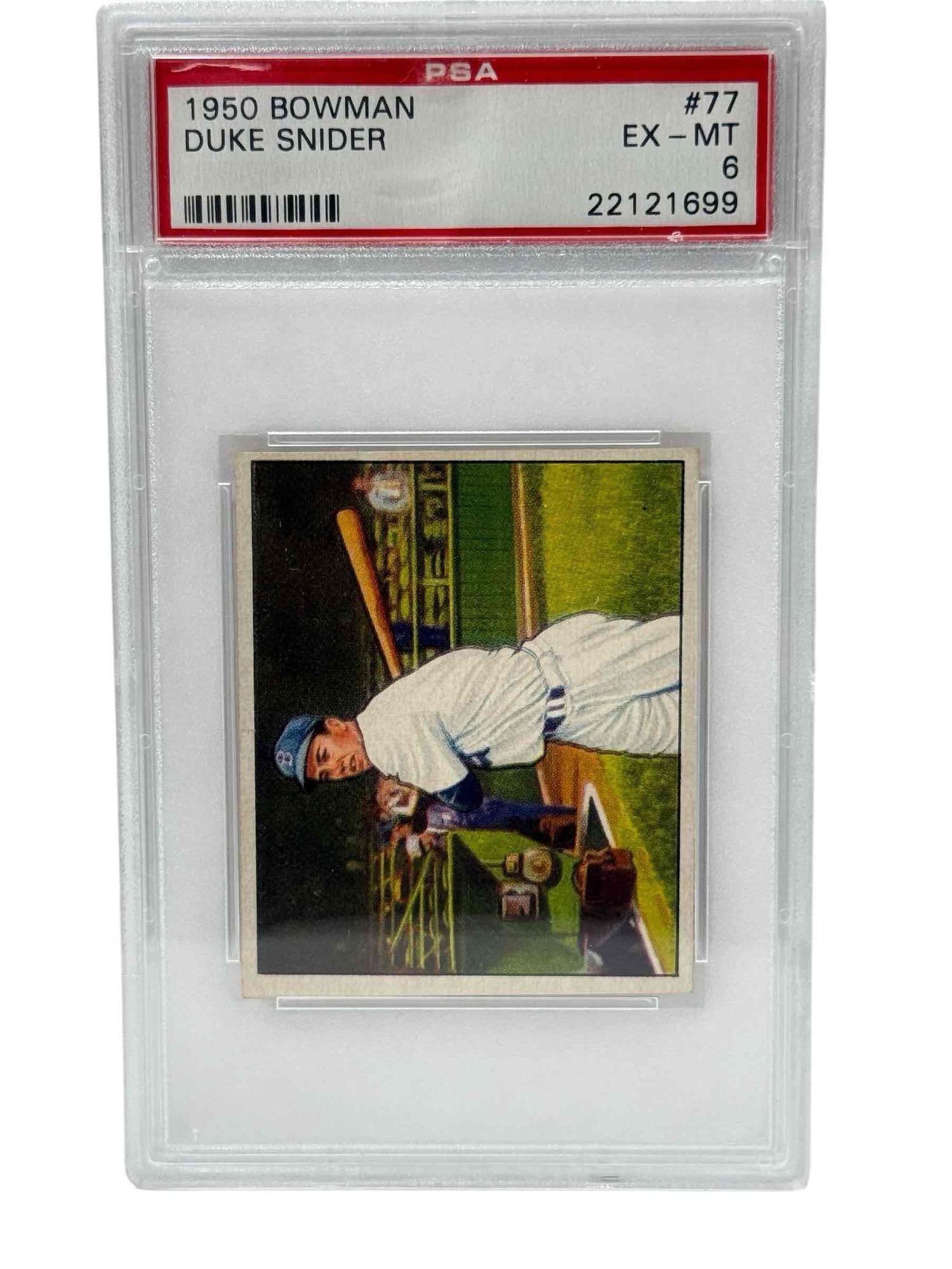 1950 Bowman Baseball #77 Duke Snider PSA 6 Brooklyn Dodgers (1 of 4)