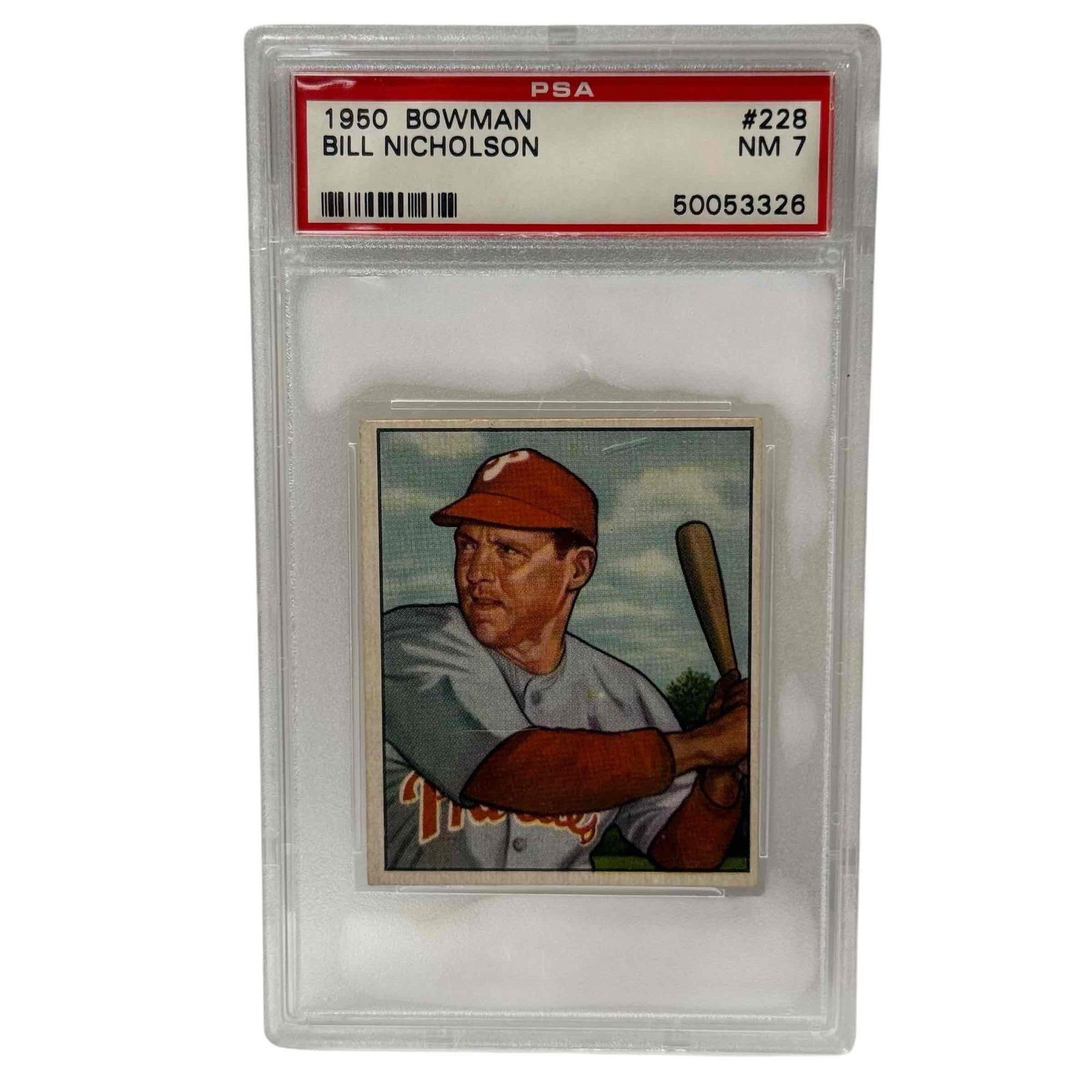 1950 Bowman Baseball #228 Bill Nicholson PSA 7 (1 of 7)