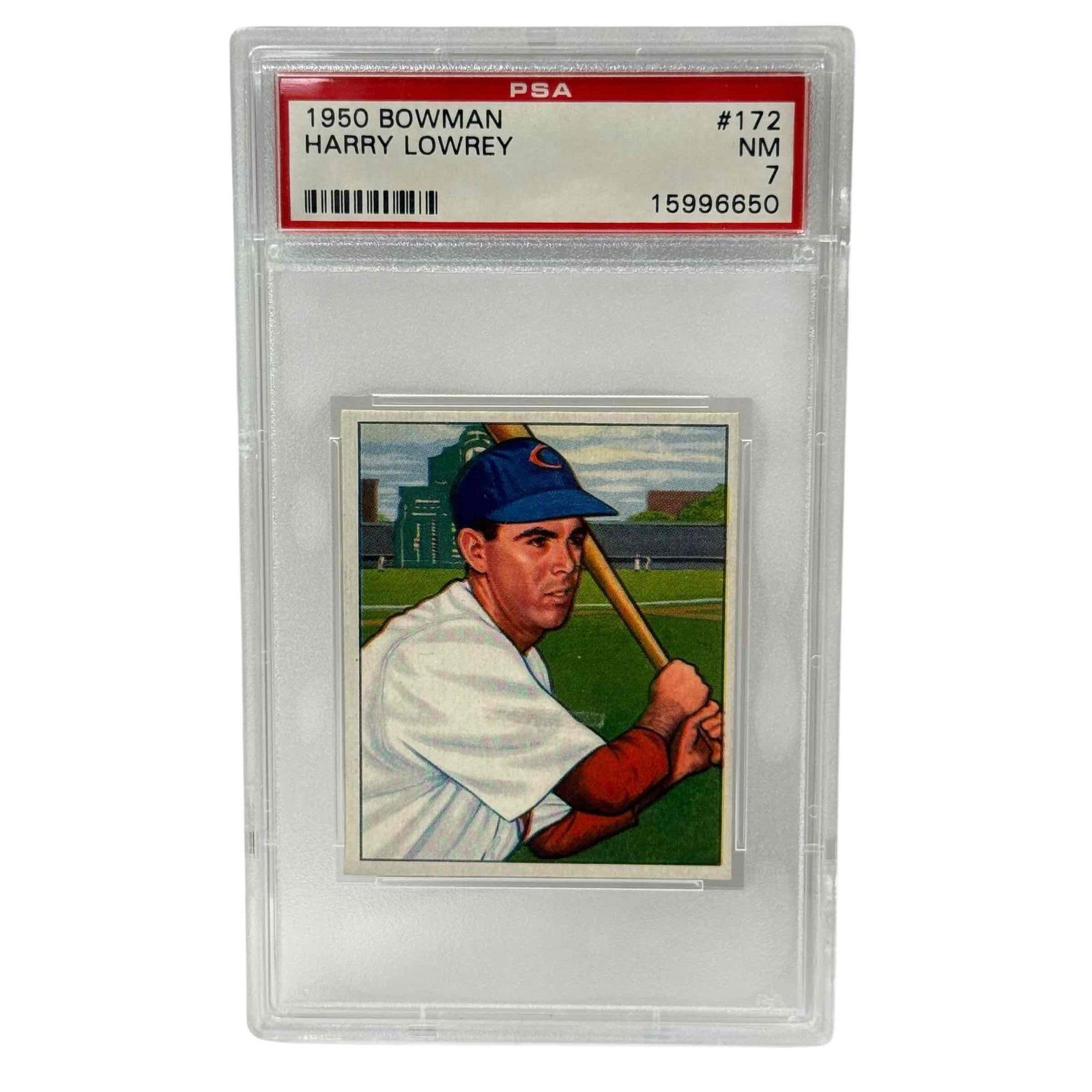 1950 Bowman Baseball #172 Harry Lowrey PSA 7: NM 7 PSA grade on the Cincinnati Red popular outfielder.