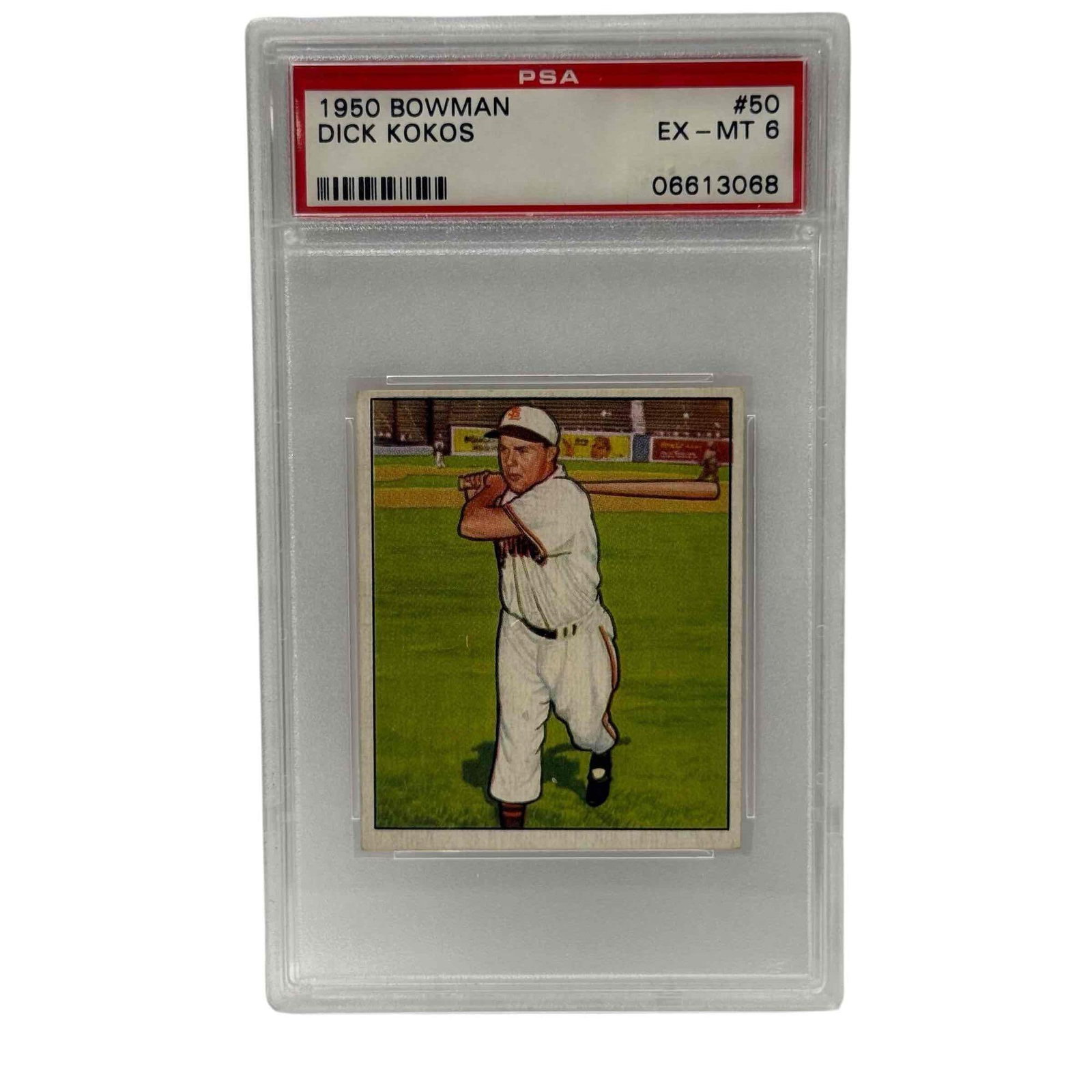 1950 Bowman Baseball #50 Dick Kokos PSA 6 EXMT: PSA EX-MT 6 grade.
