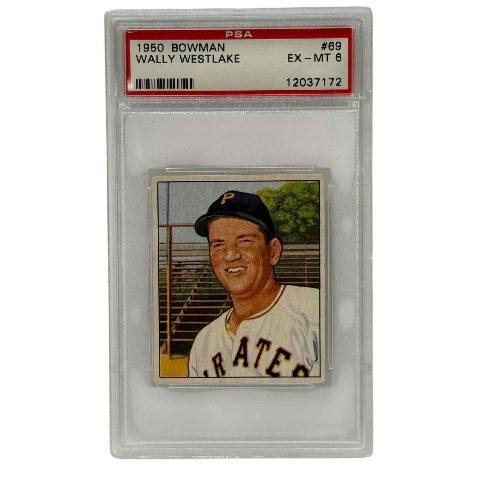 1950 Bowman Baseball #69 Wally Westlake PSA 6 Pittsburgh Pirates: PSA EX-MT 6 grade on the popular outfielder.