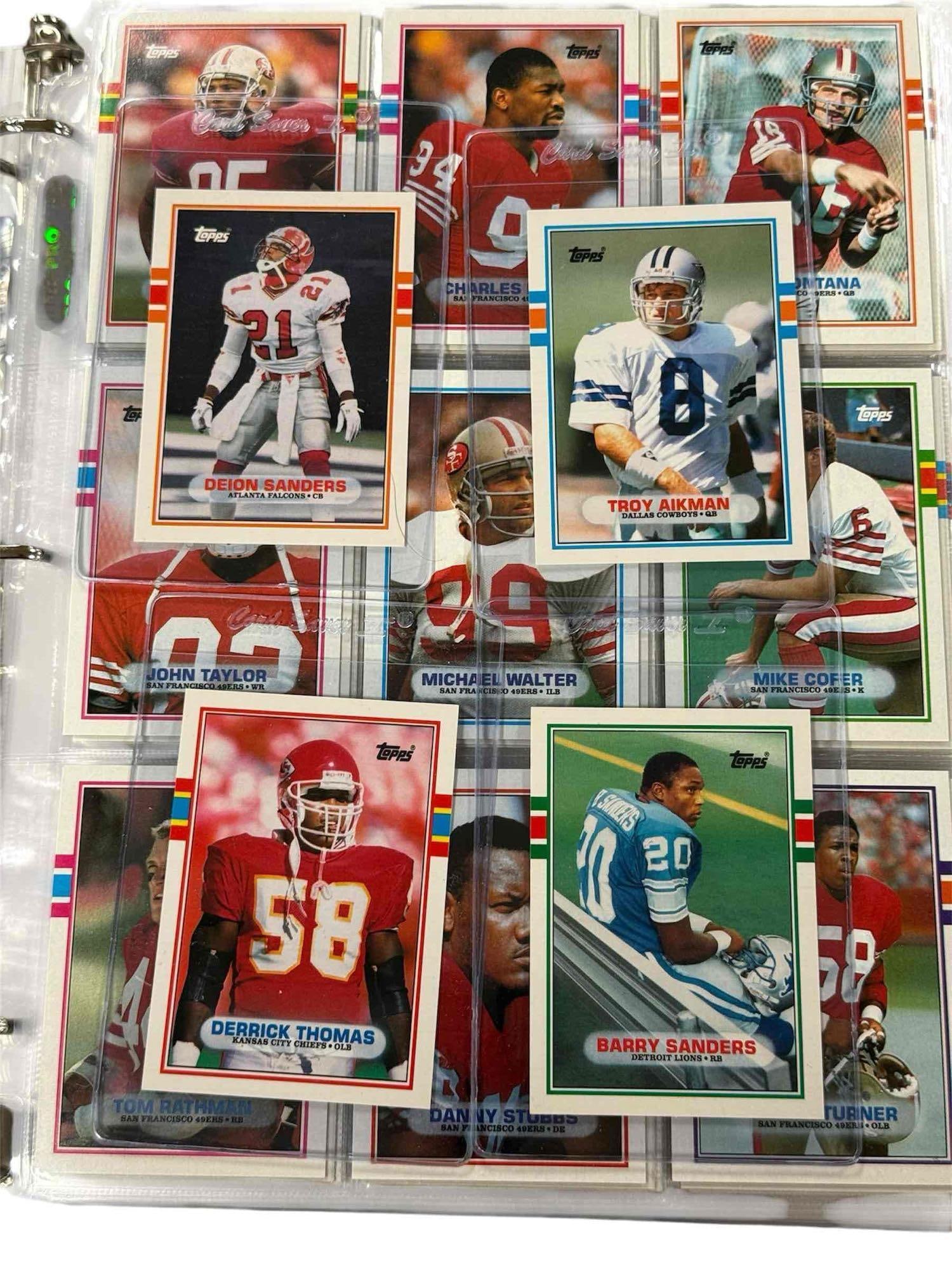 1989 Topps Football Card Set w/ Aikman, Deion, Barry, Derrick Thomas Rookies (1 of 7)