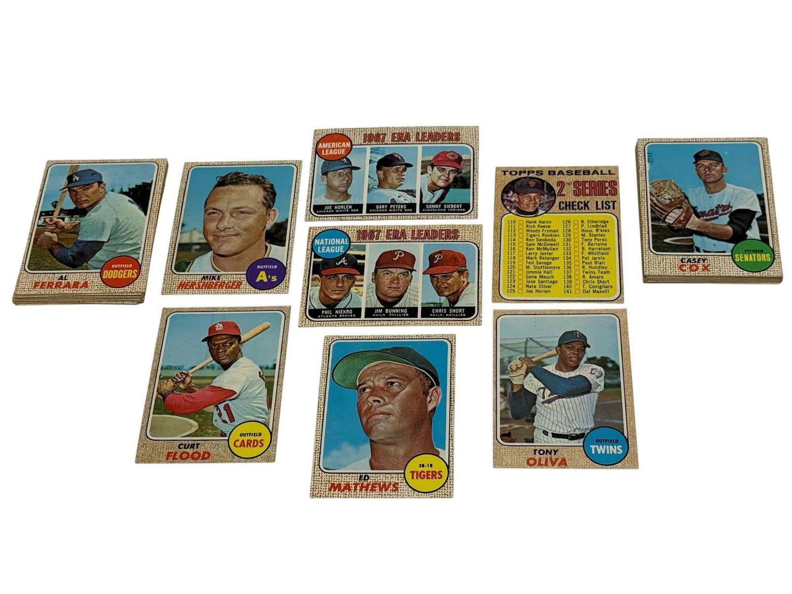 1968 Topps Baseball Cards (40) w/ Eddie Mathews (1 of 8)