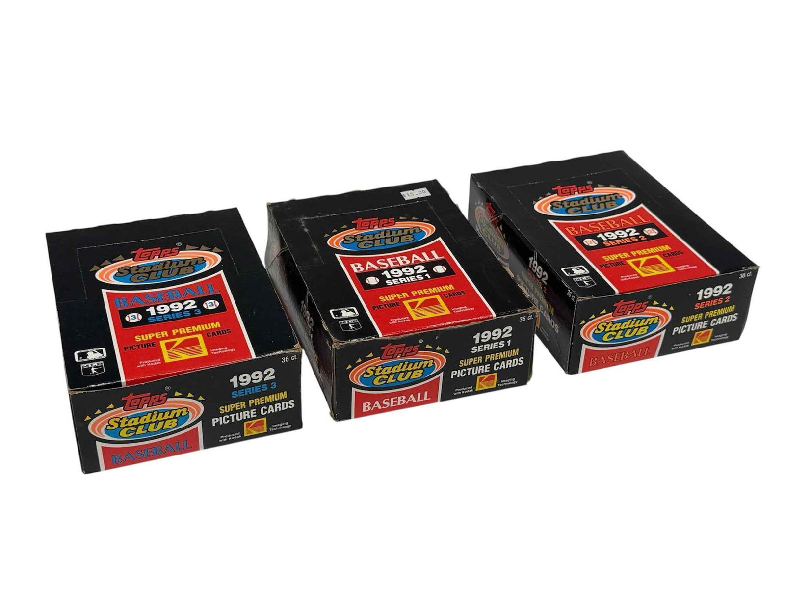 1992 Topps Stadium Club Baseball Unopened Wax Boxes Series 1,2,3 (1 of 4)