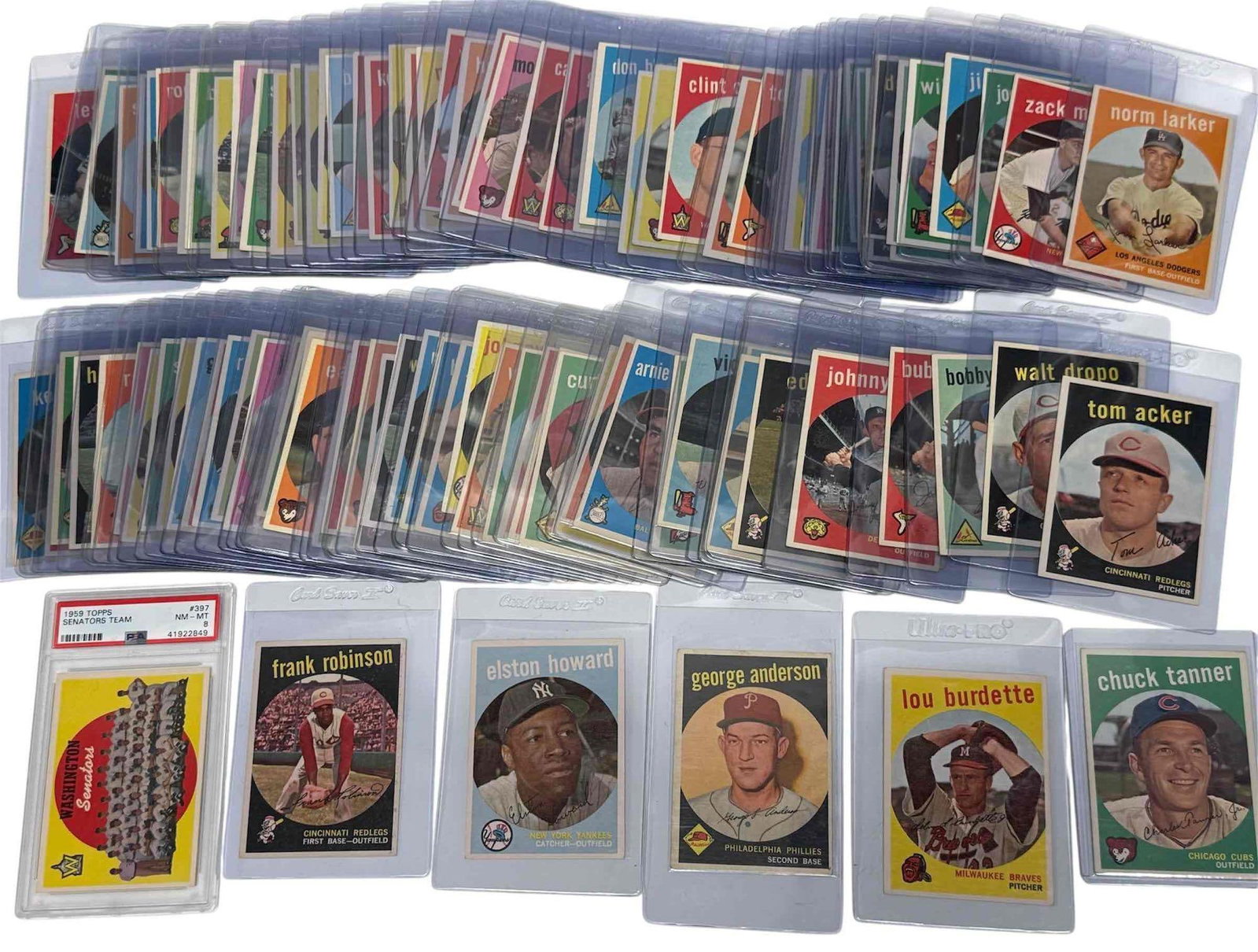1959 Topps Baseball Card Lot 100+ Cards w/ Frank Robinson, Sparky Anderson (1 of 13)