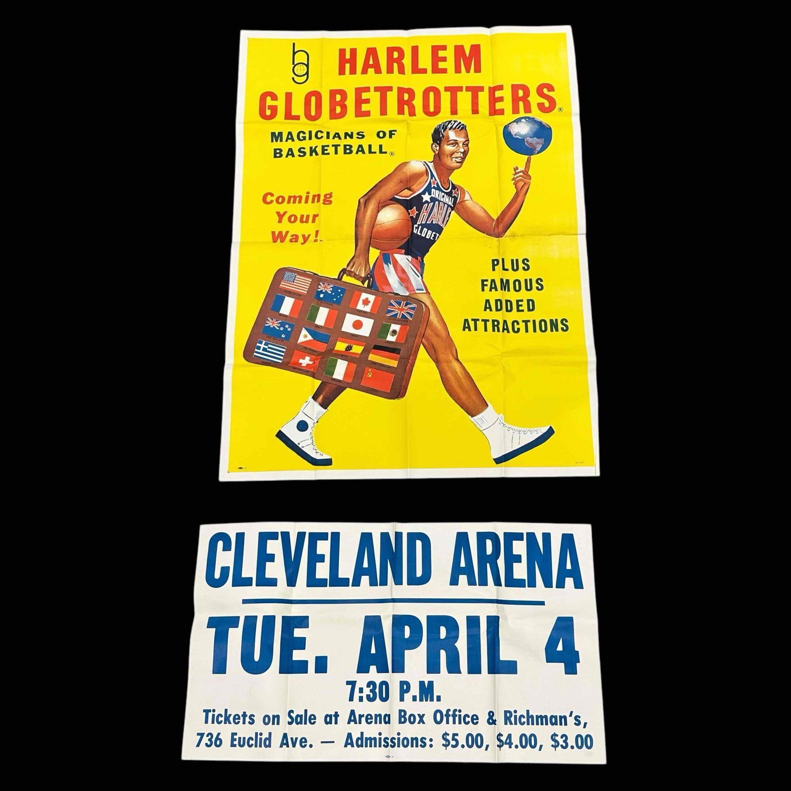 Harlem Globetrotters 1971 Advertising Poster with Ticket Banner (1 of 14)