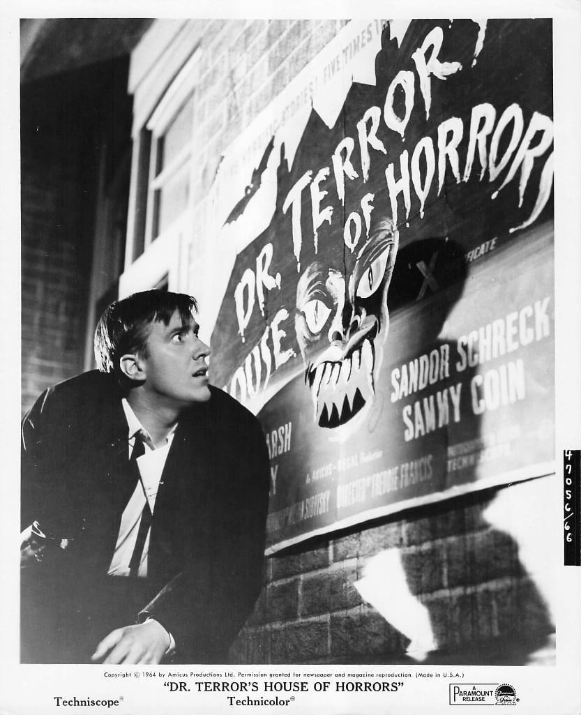 Dr. Terror's House of Terrors - Stills: Quantity: 20 Year: 1964 Condition:B+ Country: U.S.A Studio: Paramount Size: 8x10 Genre: Horror Stars: Christopher Lee, Peter Cusing, Micheal Gough, Donald Sutherland