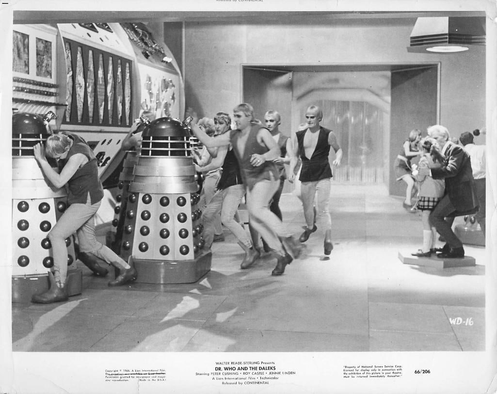 Dr. Who and the Daleks - Stills: Quantity: 8 Year: 1966 Condition:B+ Country: U.S.A Studio: Continental Size: 8x10 Genre: Sci-Fi Stars: Peter Cushing, Roy Castle, Jennie Linden