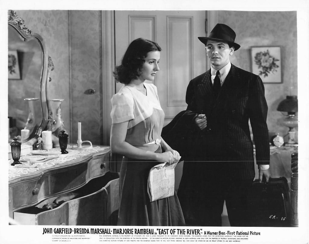 East of the River - Stills: Quantity: 11 Year: 1940 Condition:B+ Country: U.S.A Studio: Warner Brothers Size: 8x10 Genre: Crime / Drama Stars: John Garfield, Brenda Marshall