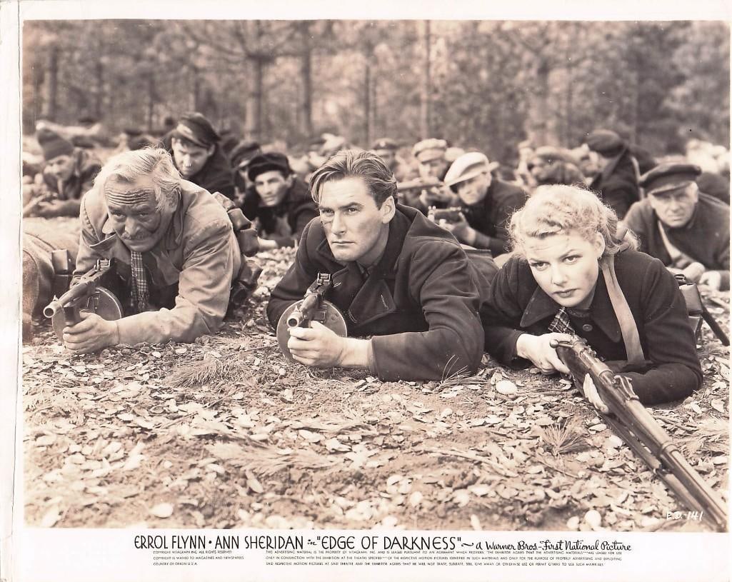 Edge of Darkness - Stills - Errol Flynn in all: Quantity: 17 Year: 1943 Condition:B+ Country: U.S.A Studio: Warner Brothers Size: 8x10 Genre: War Stars: Errol Flynn, Ann Sheridan
