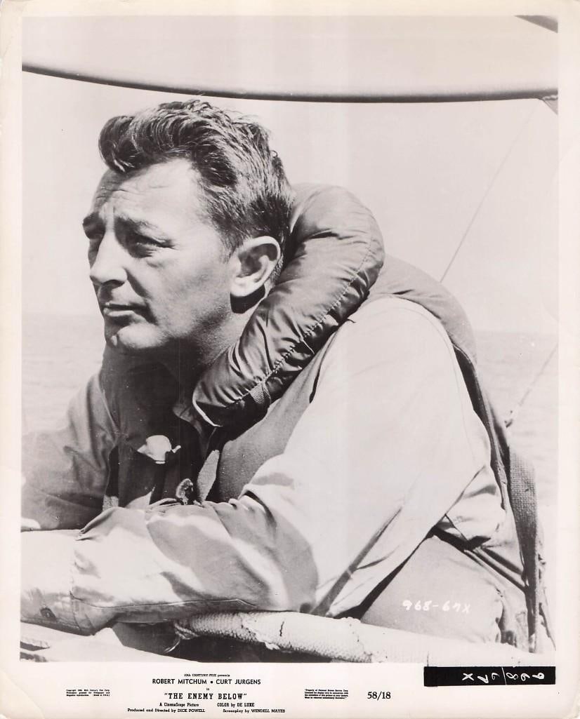 The Enemy Below - Vertical Stills: Quantity: 20 Year: 1958 Condition:B+ Country: U.S.A Studio: 20th Century Fox Size: 8x10 Genre: War Stars: Robert Mitchum, Curt Jergens, Frances Nuyen