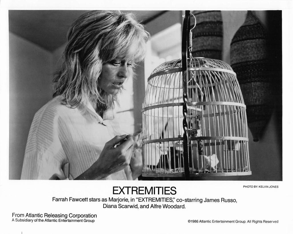 Extremities - Stills: Quantity: 10 Year: 1986 Condition:B+ Country: U.S.A Studio: Atlantic Entertainment Size: 8x10 Genre: Crime Stars: Farrah Fawcett, James Russo