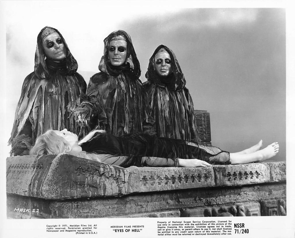 Eyes of Hell - Rerelease of "The Mask" - Stills: Quantity: 8 Year: 1971 Condition:B+ Country: U.S.A Studio: Meridian - Warner Brothers in 3-D Size: 8x10 Genre: Horror Stars: Paul Stevens, Claudette Nevins