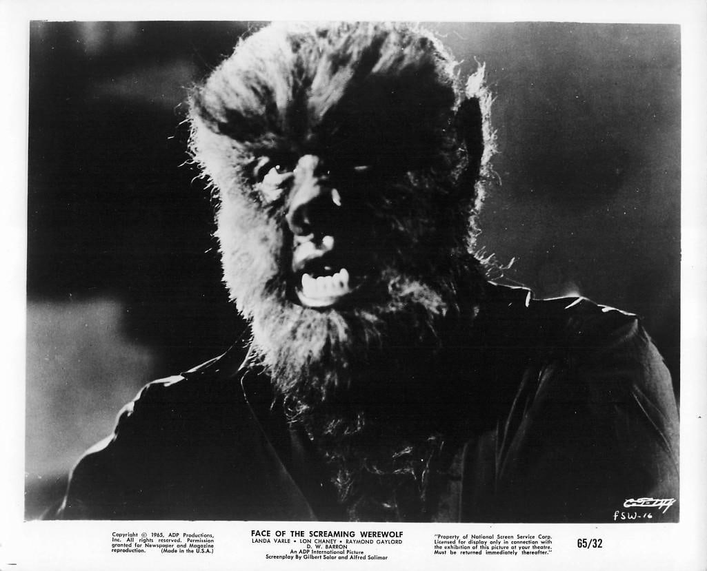 Face of the Screaming Werewolf - Stills: Quantity: 15 Year: 1965 Condition:B+ Country: U.S.A Studio: ADP Size: 8x10 Genre: Horror Stars: Lon Chaney Jr., Landa Varela