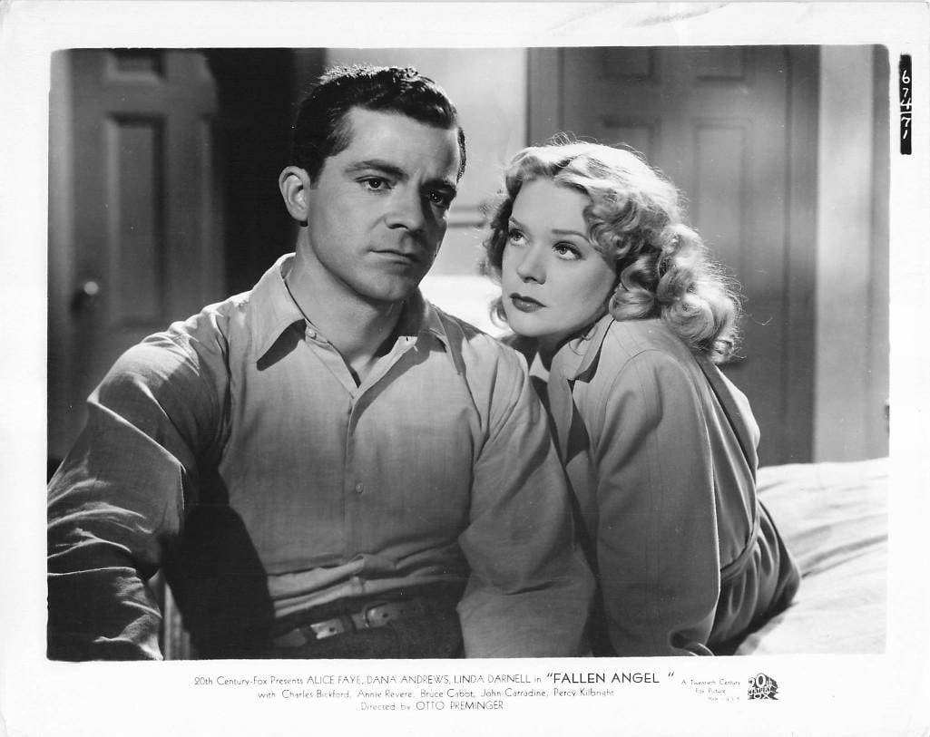 Fallen Angel - Stills: Quantity: 20 Year: 1945 Condition:B+ Country: U.S.A Studio: 20th Century Fox Size: 8x10 Genre: Crime Stars: Alice Faye, Linda Darnell, Dana Andrews