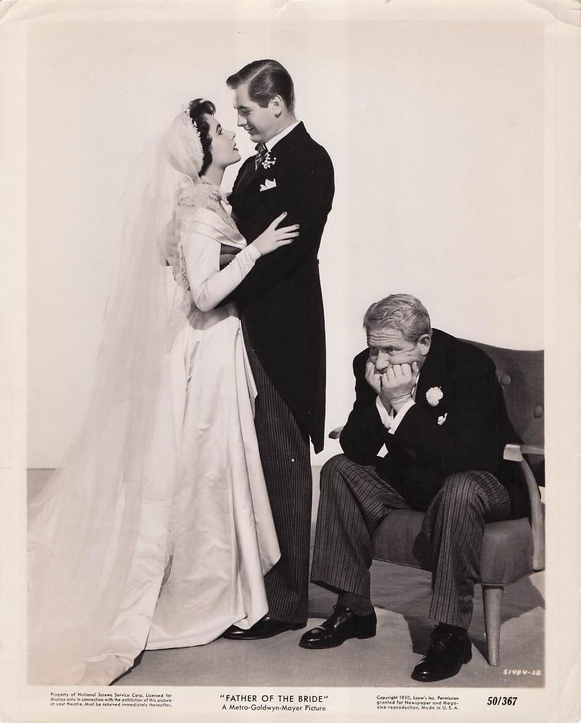 Father of the Bride - Portrait Stills: Quantity: 16 Year: 1950 Condition:B+ Country: U.S.A Studio: MGM Size: 8x10 Genre: Romance Stars: Elizabeth Taylor, Spencer Tracy, Joan Bennett