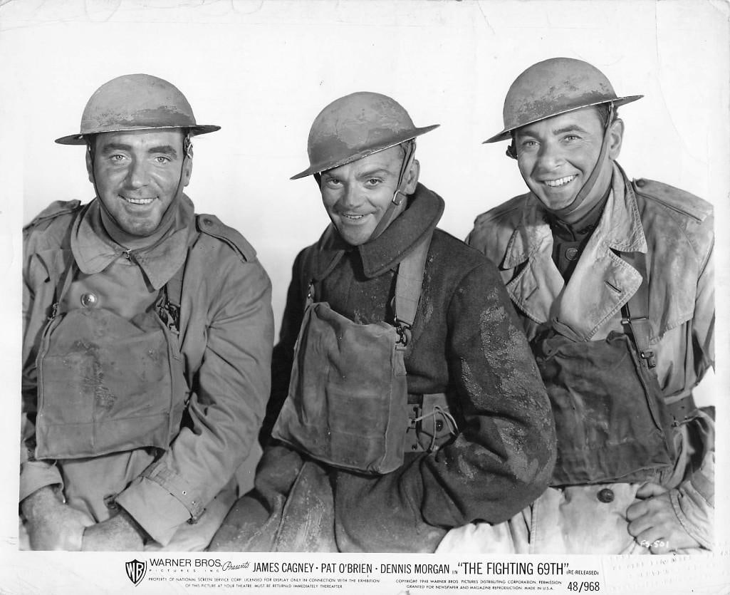The Fighting 69th - Stills: Quantity: 19 Year: Re-Release 1948 Condition:B+ Country: U.S.A Studio: Warner Brothers Size: 8x10 Genre: War Stars: James Cagney, George Brent, Pat O'Brien