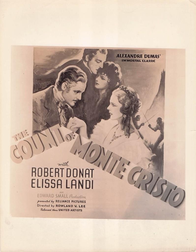 The Count of Monte Cristo - Portrait and Keybook Stills: Quantity: 13 Year: 1934 Condition: B Country: U.S.A Studio: United Artists Size: 8x11 Genre: Adventure Stars: Robert Donat, Elissa Landi, Sidney Blackmer