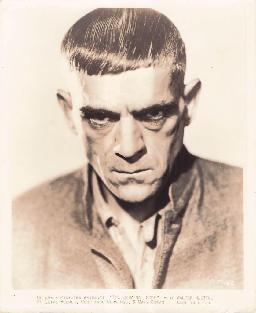 The Criminal Code - Movie Stills: Quantity: 6 Year: 1931 Condition: B Country: U.S.A Studio: Columbia Size: 8x10 Genre: Crime Stars: Boris Karloff, Walter Huston, Constance Cummings