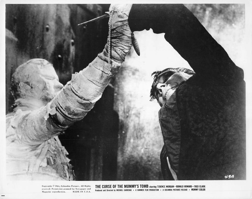 The Curse of the Mummy's Tomb - Movie Stills: Quantity: 20 Year: 1964 Condition: B Country: U.S.A Studio: Columbia Size: 8x10 Genre: Horror Stars: Terence Morgan, Ronald Howard