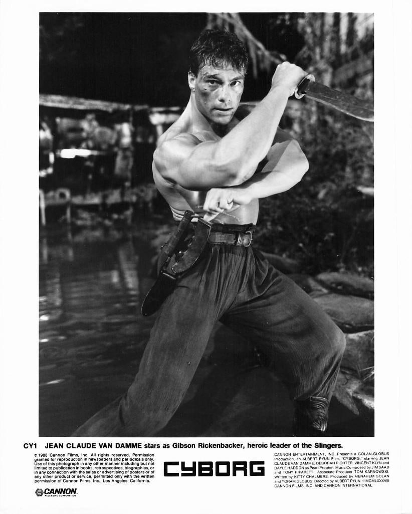 Cyborg - Movie Stills: Quantity: 20 Year: 1988 Condition: B+ Country: U.S.A Studio: Cannon Size: 8x10 Genre: Sci-Fi Stars: Jean-Claude Van Damme, Vincent Klyn, Dayle Haddon, Deborah Richter