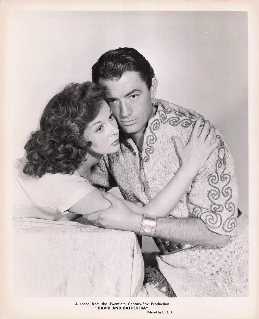 David and Bathsheba Portrait Stills: Quantity: 20 Year: 1951 Condition: B+ Country: U.S.A Studio: 20th Century Fox Size: 8x10 Genre: Adventure Stars: Susan Hayward, Gregory Peck