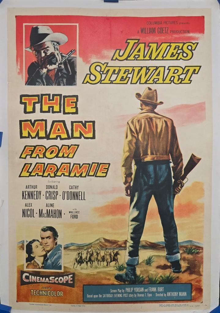 Man from Laramie - Linen Backed One Sheet: Quantity: 1 Year: 1955 Country: U.S.A Studio: Columbia Size: 27x41 Genre: Western Stars: James Stewart, Arthur Kennedy, Cathy O'Donnell