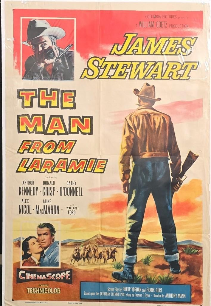 Man from Laramie - Folded One Sheet: Quantity: 1 Year: 1955 Country: U.S.A Studio: Columbia Size: 27x41 Genre: Western Stars: James Stewart, Arthur Kennedy, Cathy O'Donnell