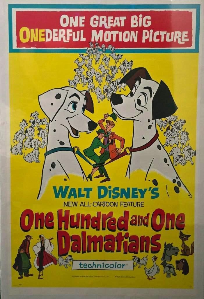One Hundred and One Dalmatians - Linen Backed One Sheet: Quantity: 1 Year: 1961 Condition: B+ Country: U.S.A Studio: Disney Size: 27x41 Genre: Animation Stars: Dogs