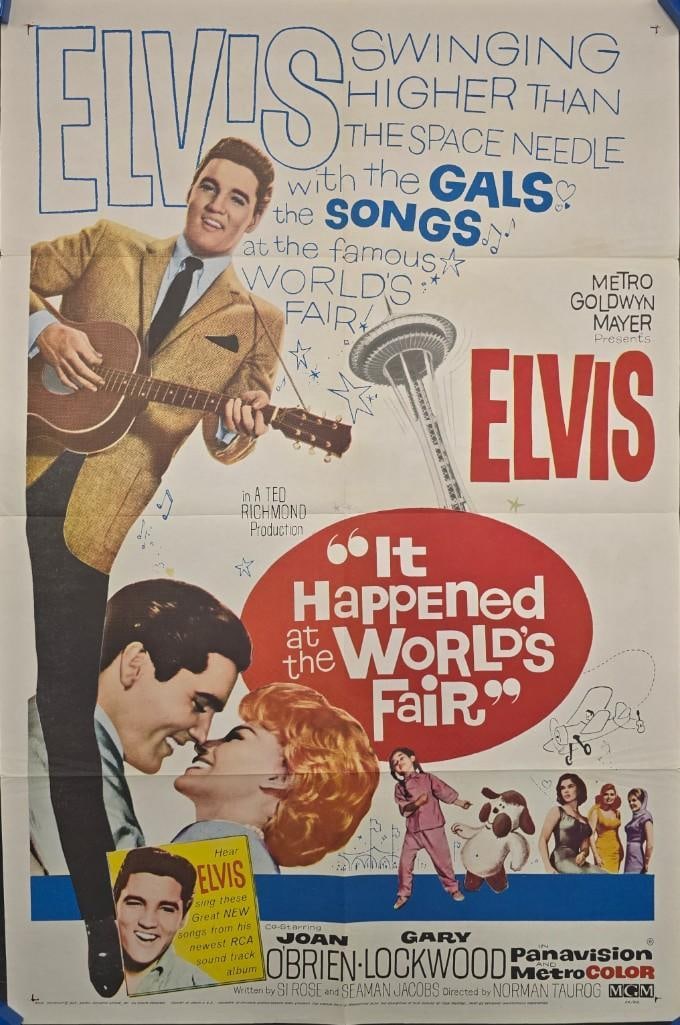 It Happened at the Worlds Fair - Folded One Sheet: Quantity: 1 Year: 1963 Condition: B+ Country: U.S.A Studio: MGM Size: 27x41 Genre: Musical Stars: Elvis Presley, Joan O'Brien