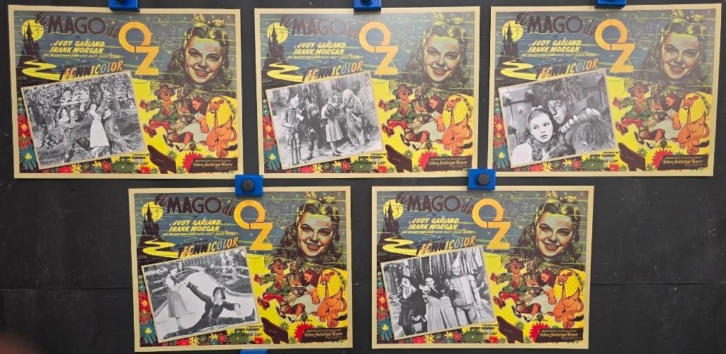 Wizard of Oz - 2 Mexican Sets of 5 Lobby Cards RR1998: Quantity: 10 Year: 1998 Condition: B+ Country: Mexico Studio: MGM Size: 13x17 Genre: Fantasy Stars: Judy Garland, Bert Lahr, Ray Bolger, Jack Haley