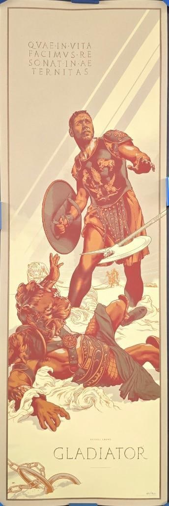 Gladiator #60/150 Mondo Art Print, artist Martin Ansin, Variant Edition: Quantity: 1 Year: 2015 Condition: Excellent Country: U.S.A Size: 12x36 Genre: War / Mondo