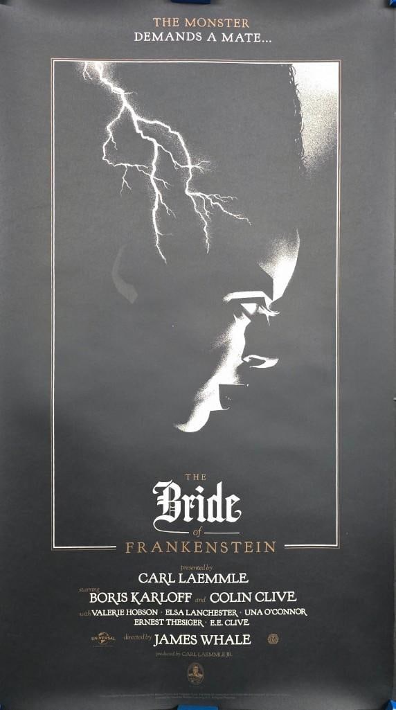 Bride of Frankenstein Art Print by Olly Moss: Quantity: 1 Year: 2012 Condition: Excellent Country: U.S.A Size: 20x36 Genre: Horror / Mondo